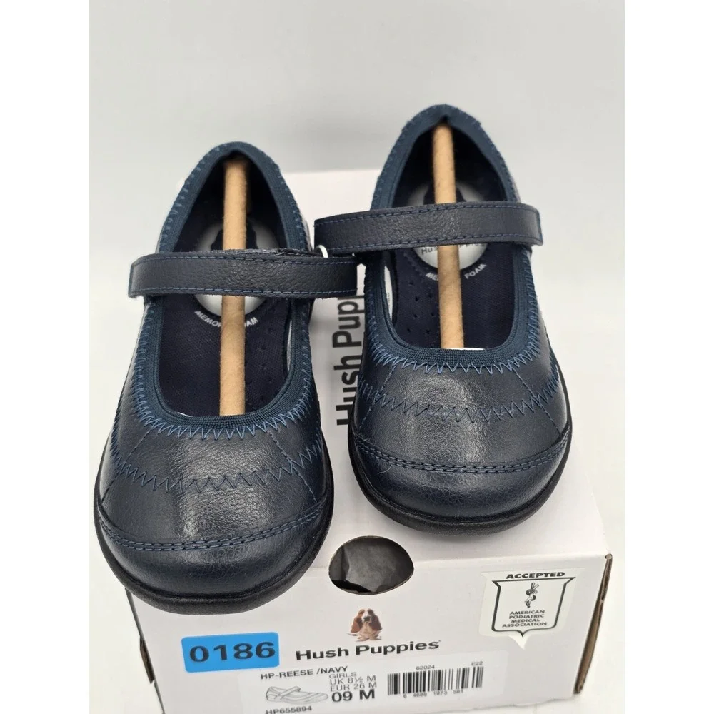 Hush Puppies Girls child Hp-reese Mary‎ Jane Flat, Navy, 9 M Little Kid US
